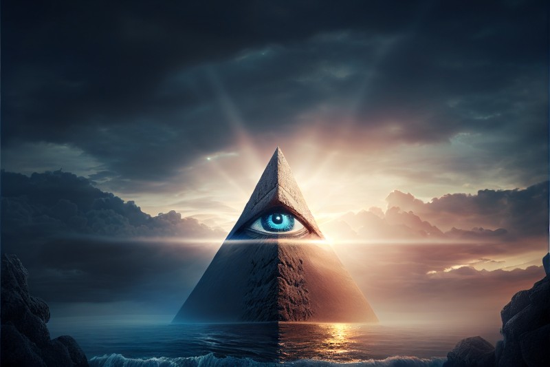 AI Art, Illuminati, Eye of Providence, Pyramid, Eyes Wallpaper