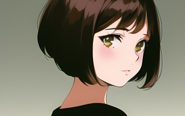 Novel Ai, Anime Girls, Minimalism, Simple Background Wallpaper