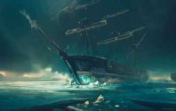 Ship, Mist, Arctic, Water Wallpaper