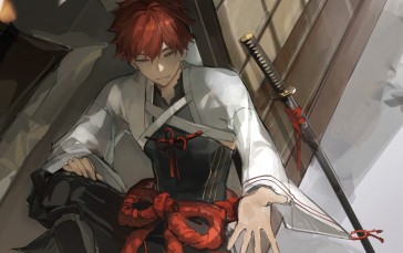 FateGrand Order, Anime Boys, Sword, Redhead Wallpaper