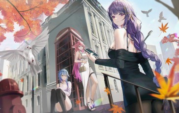 Anime, Anime Girls, Group of Women, Stockings, Pantyhose, Genshin Impact Wallpaper