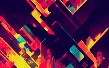 Abstract, Glitch Art, Colorful, AI Art Wallpaper