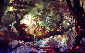 Nature, Artwork, Fantasy Art, Trees Wallpaper