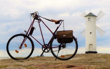 Bicycle, Windmill, Vehicle, Outdoors, Union Jack Wallpaper