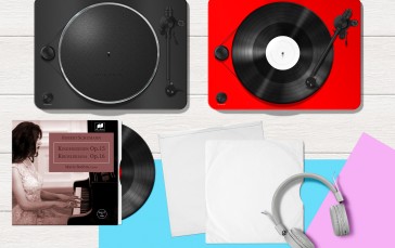 Turntables, Music, Headphones, Vinyl, Schumann Wallpaper