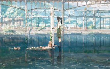 Suzume, Anime, Japanese, Water, Reflection Wallpaper