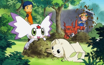 Digimon, Digimon Tamers, Anime, Terriermon, Guilmon Wallpaper