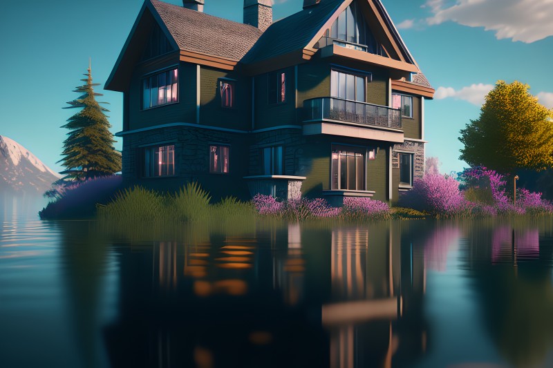 House, Digital Art, CGI, Blender Wallpaper