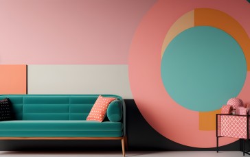 AI Art, Pastel, Interior Design, Minimalism, Simple Background Wallpaper