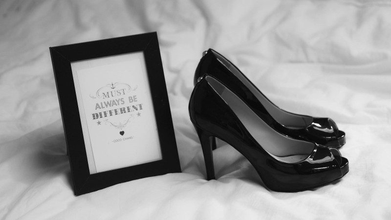 Chanel, Shoes, Quote, Monochrome, Black High-heels, Heels Wallpaper
