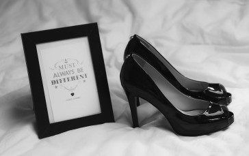 Chanel, Shoes, Quote, Monochrome, Black High-heels, Heels Wallpaper