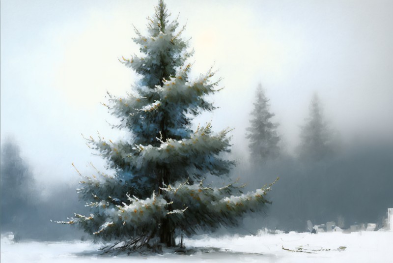 AI Art, Winter, Snow, Christmas Wallpaper