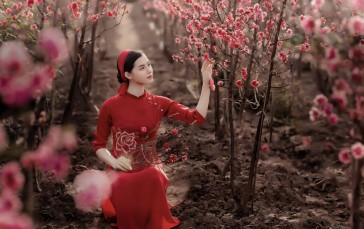 Zhou Qian, Women, Asian, Brunette Wallpaper