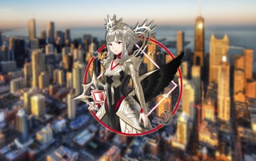 Picture-in-picture, Anime Girls, Fire Emblem, Urban, New York City, Skyscraper Wallpaper