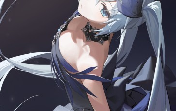 Anime Girls, Black Survival, Blue Eyes, Blue Hair Wallpaper