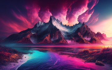 Artwork, Digital Art, Nature, Mountains Wallpaper