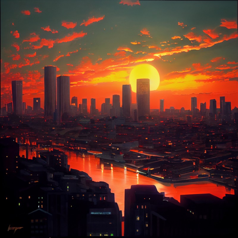 Cityscape, Sunset, Sunset Glow, City, Clouds Wallpaper
