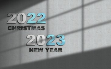 2023 (year), New Year, Christmas, Minimalism, Simple Background, Holiday Wallpaper