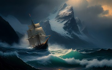 Storm, Artwork, Sea, Ship Wallpaper