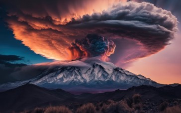 Artwork, Nature, Sky, Landscape, Volcano Wallpaper
