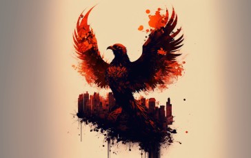 Phoenix, Birds, AI Art, Simple Background Wallpaper