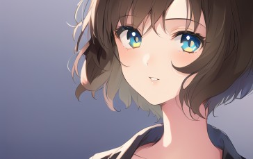 Novel Ai, Anime Girls, AI Art, Simple Background Wallpaper