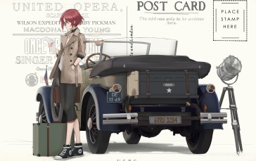 Anime Girls, Anime, Car, Brief Case Wallpaper