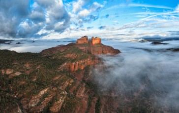 Landscape, Mist, Clouds, Arizona, Nature Wallpaper