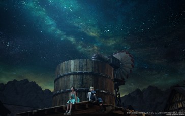 Final Fantasy VII: Remake, Cloud Strife, Tifa Lockhart, Video Games, Starry Night, Sky Wallpaper