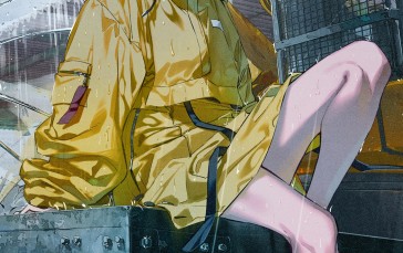 Anime, Anime Girls, Portrait Display, Raincoat, Rain Wallpaper