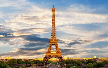 Eiffel Tower, Paris, France, Cityscape, Clouds, Landmark Wallpaper