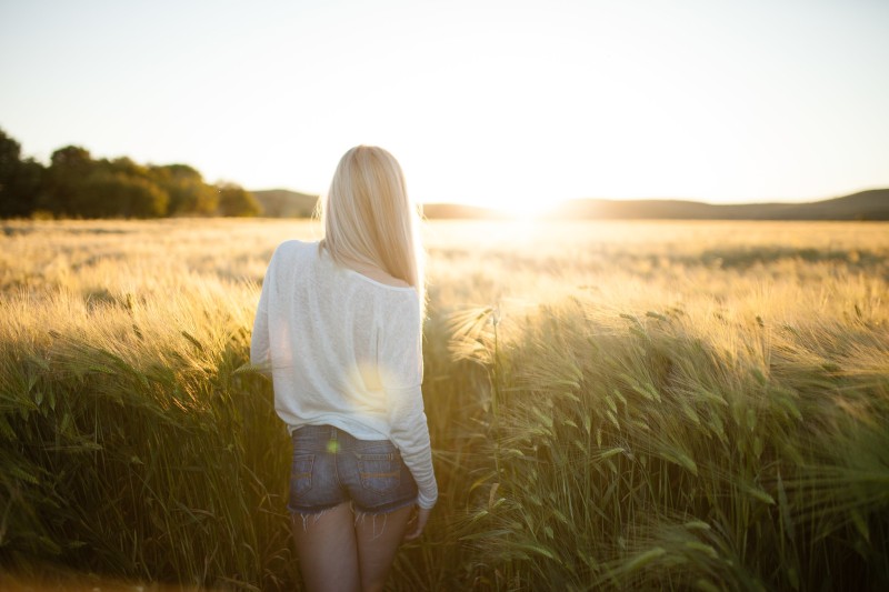 Women, Model, Field Wallpaper