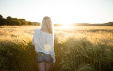 Women, Model, Field Wallpaper