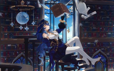 Anime, Anime Girls, Library, Books Wallpaper