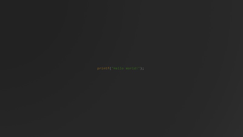 Programming, Hello World, Quote, Gray Wallpaper