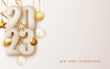 2023 (year), New Year, Christmas, Minimalism, Simple Background Wallpaper