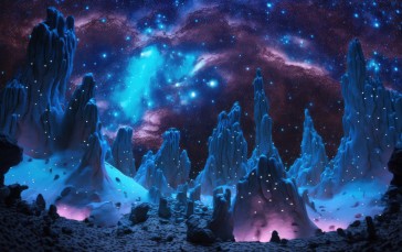 AI Art, Illustration, Surreal, Nebula, Space, Stars Wallpaper