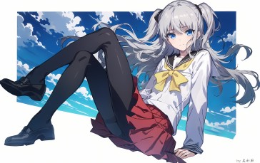 Tomori Nao, Anime Girls, AI Art, Charlotte (anime) Wallpaper