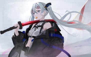 Anime Girls, White Hair, Sword, Weapon Wallpaper