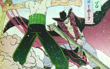 One Piece, Roronoa Zoro, Dracule Mihawk, Anime Boys Wallpaper