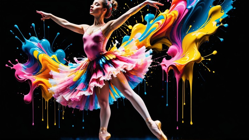 AI Art, Women, Colorful, Ballet Wallpaper