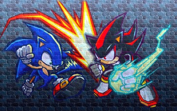 Sonic, Sonic the Hedgehog, Sonic Adventure 2, Shadow the Hedgehog, Video Game Art Wallpaper