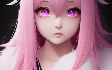 Anime Girls, Digital Art, Stable Diffusion, AI Art, Pink Hair Wallpaper