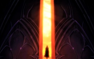 Castlevania (anime), Door, Silhouette, Sunlight, Sunset Wallpaper
