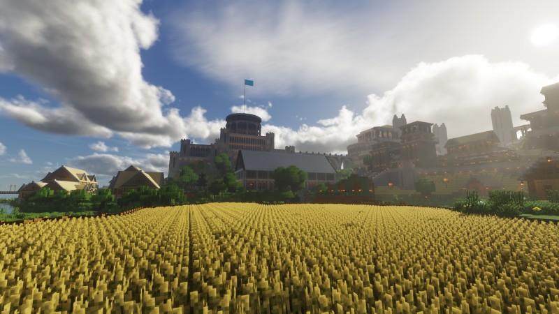 Building, Minecraft, Video Games, CGI, Clouds Wallpaper