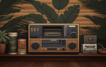 Illustration, Radio, Tropics, AI Art Wallpaper