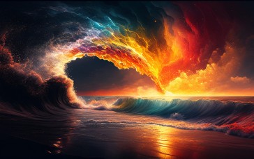 Artwork, Digital Art, Nature, Waves Wallpaper