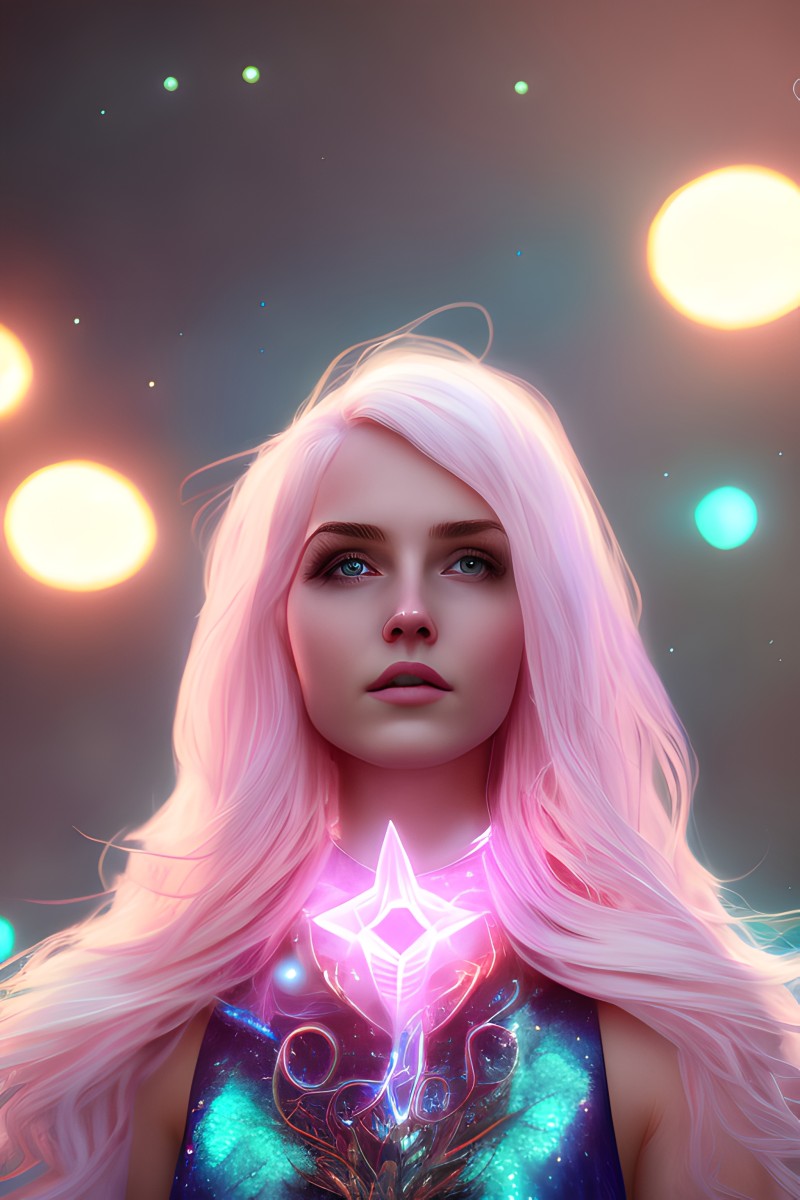 Women, Pink Hair, Stable Diffusion, AI Art Wallpaper