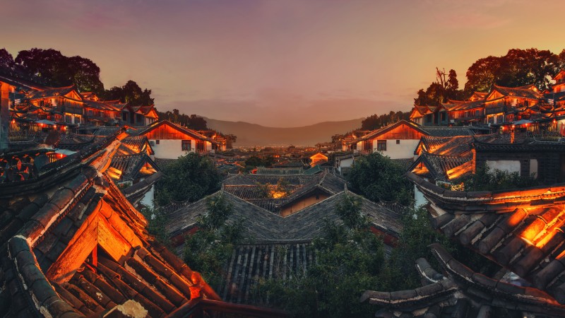 China, Photography, Trey Ratcliff, Sunset, Mountains, Horizon Wallpaper