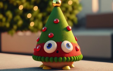 AI Art, Christmas, Christmas Tree, Character Design Wallpaper